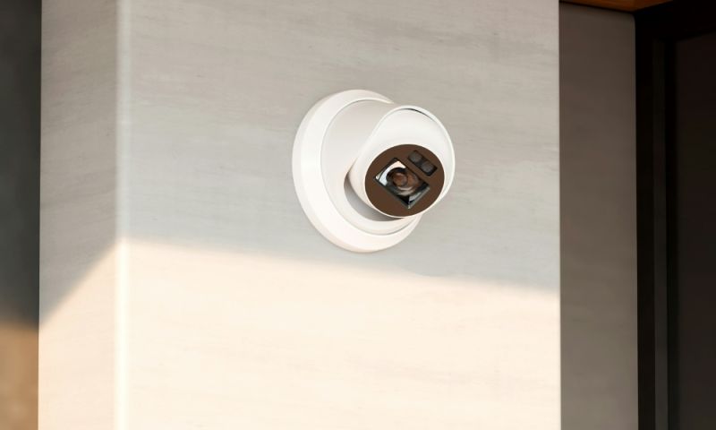 outdoor home security camera on wall