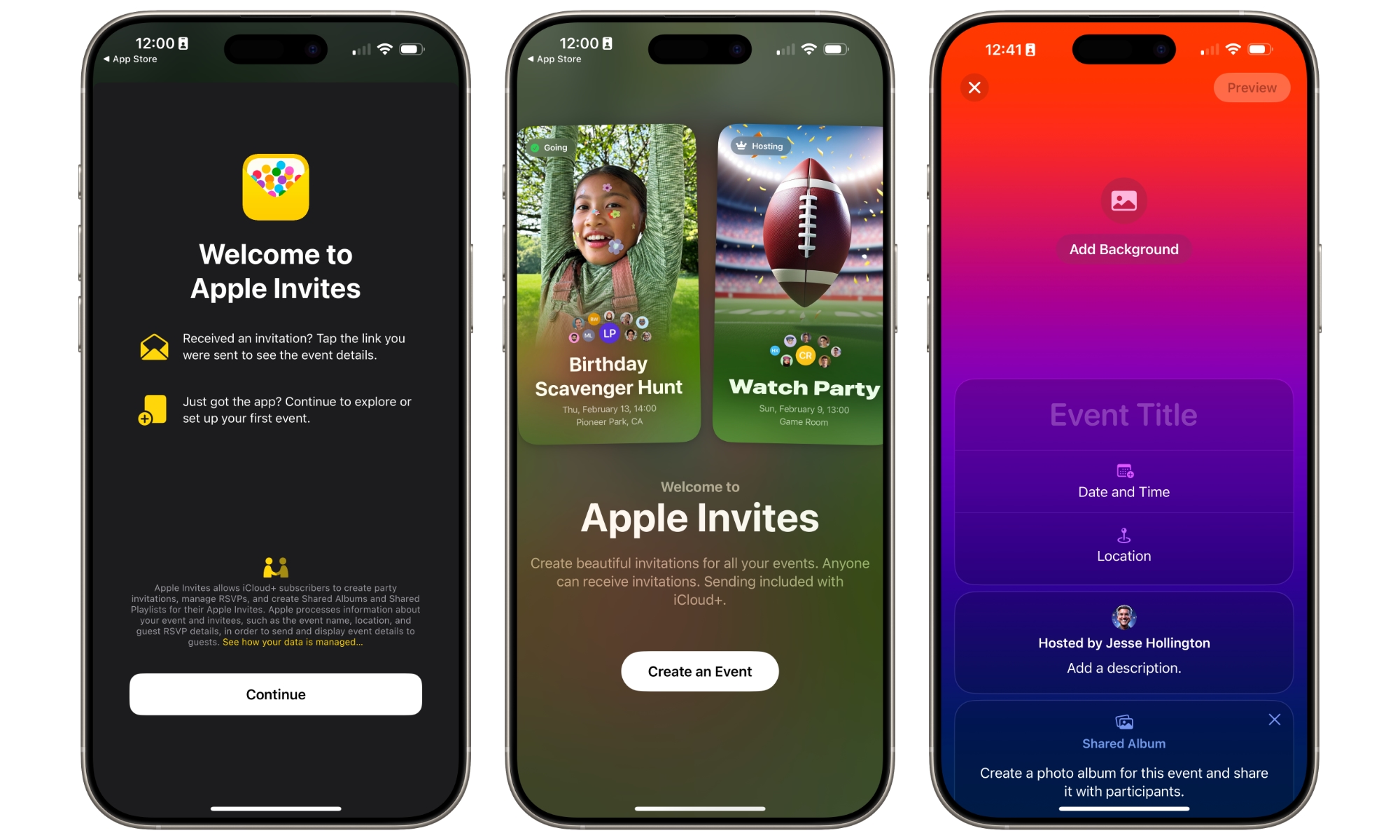 Apple Invites onboarding