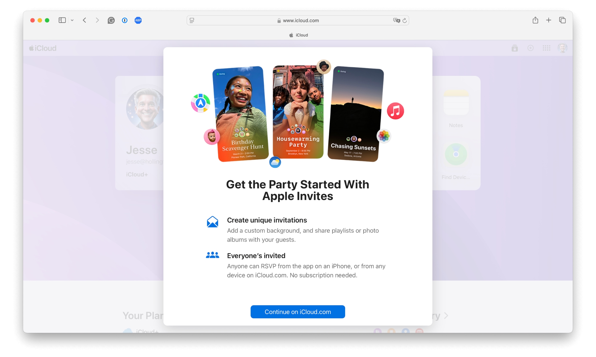 Apple Invites welcome iCloud