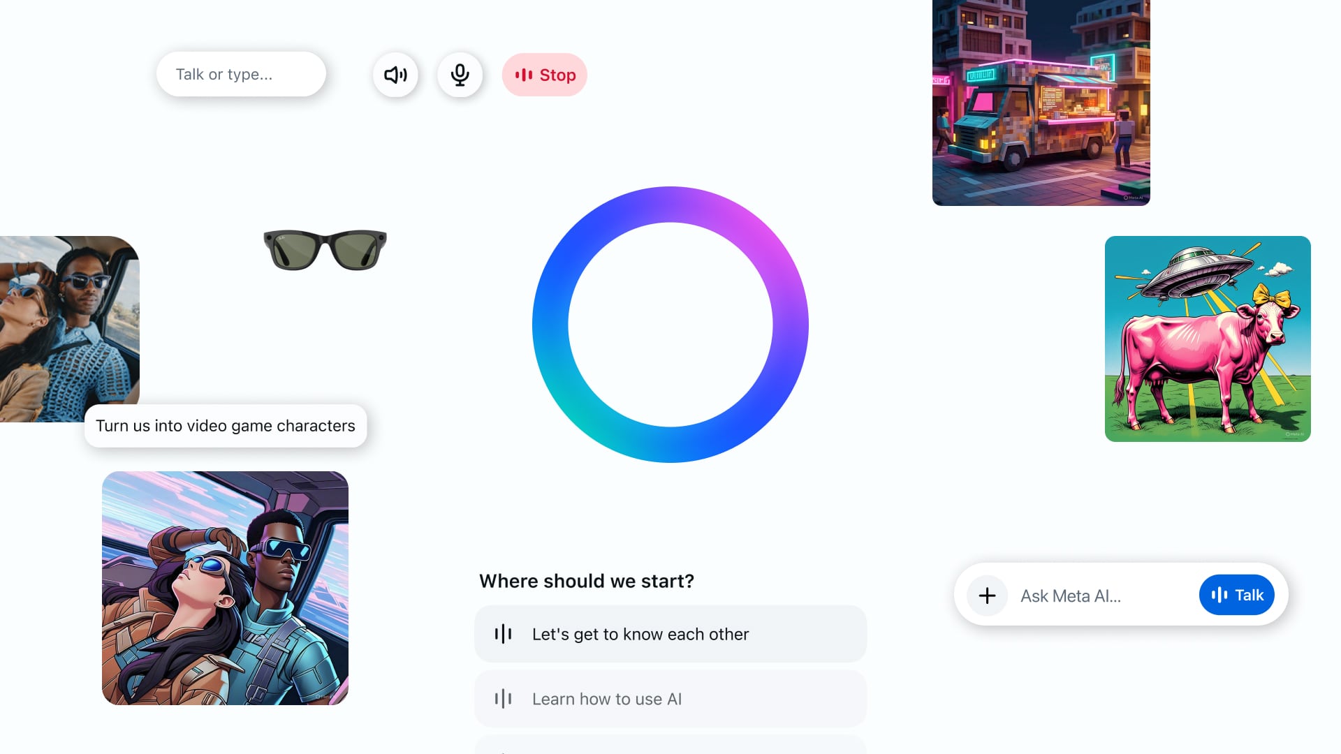Meta AI App Header
