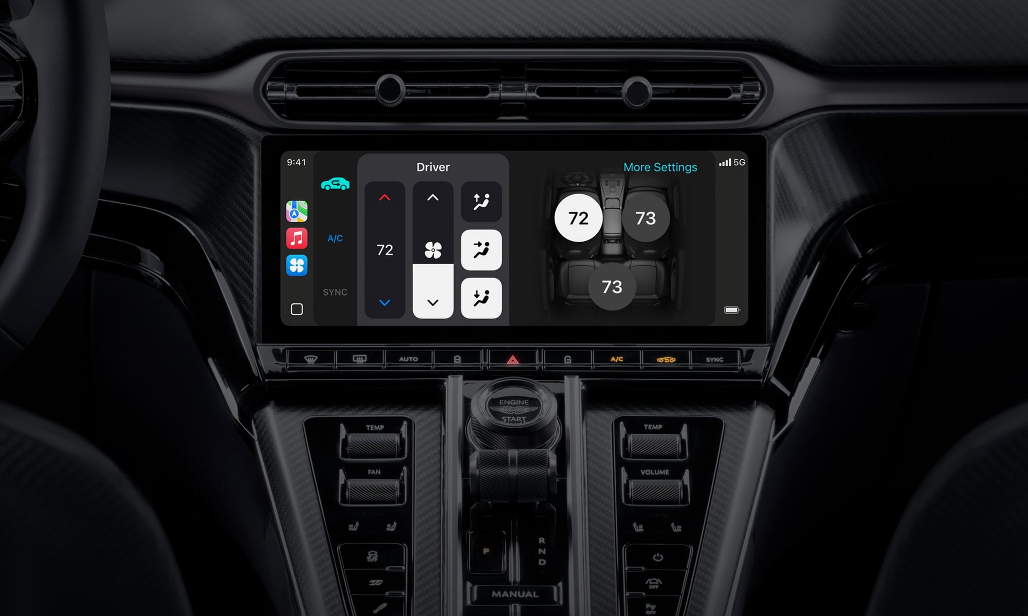 Apple CarPlay Ultra cluster climate