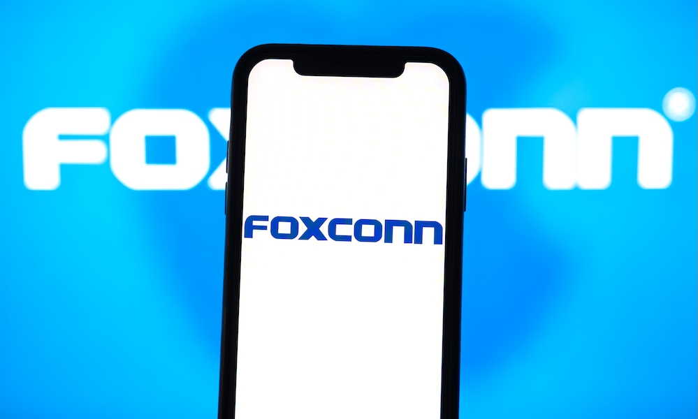Foxconn logo on the smartphone screen. Rostov on Don, Russia. 2 March 2020
