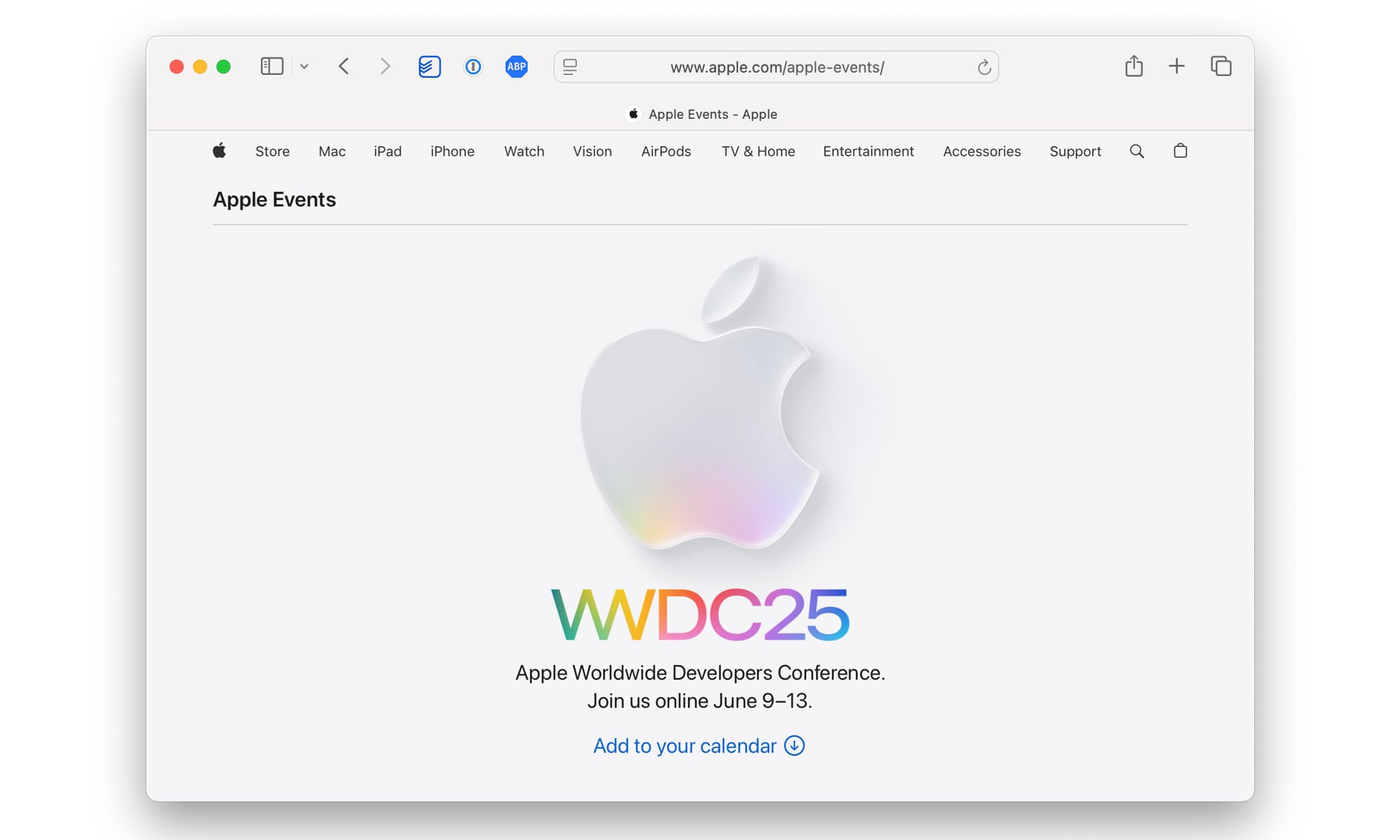 Apple Events Site WWDC25