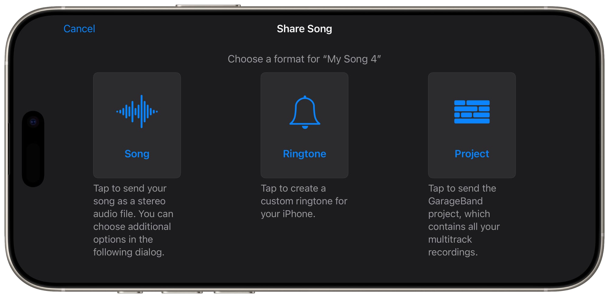 Garageband save as ringtone