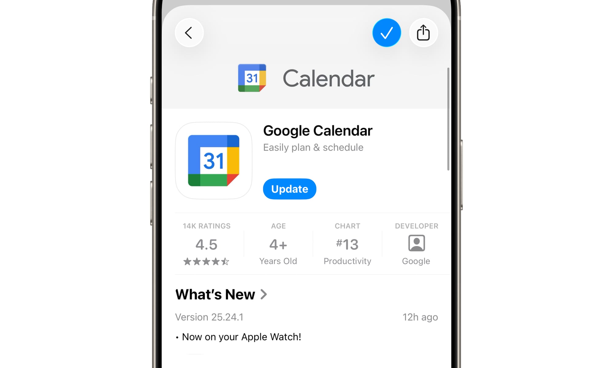Google Calendar now on Apple Watch