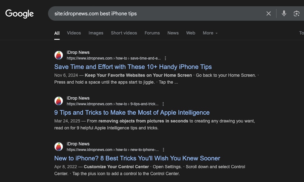 Google search in specific websites