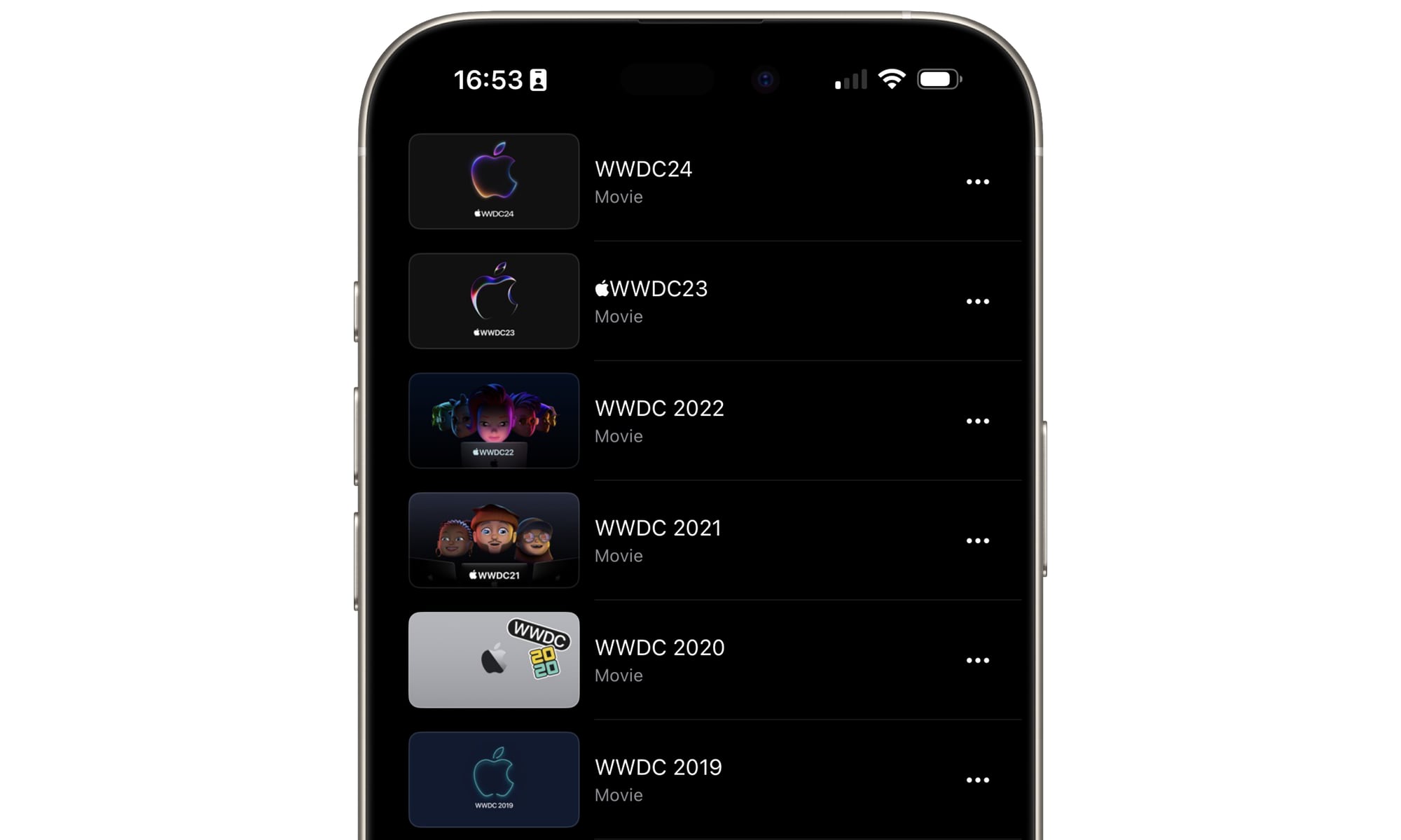 WWDC Events in TV app
