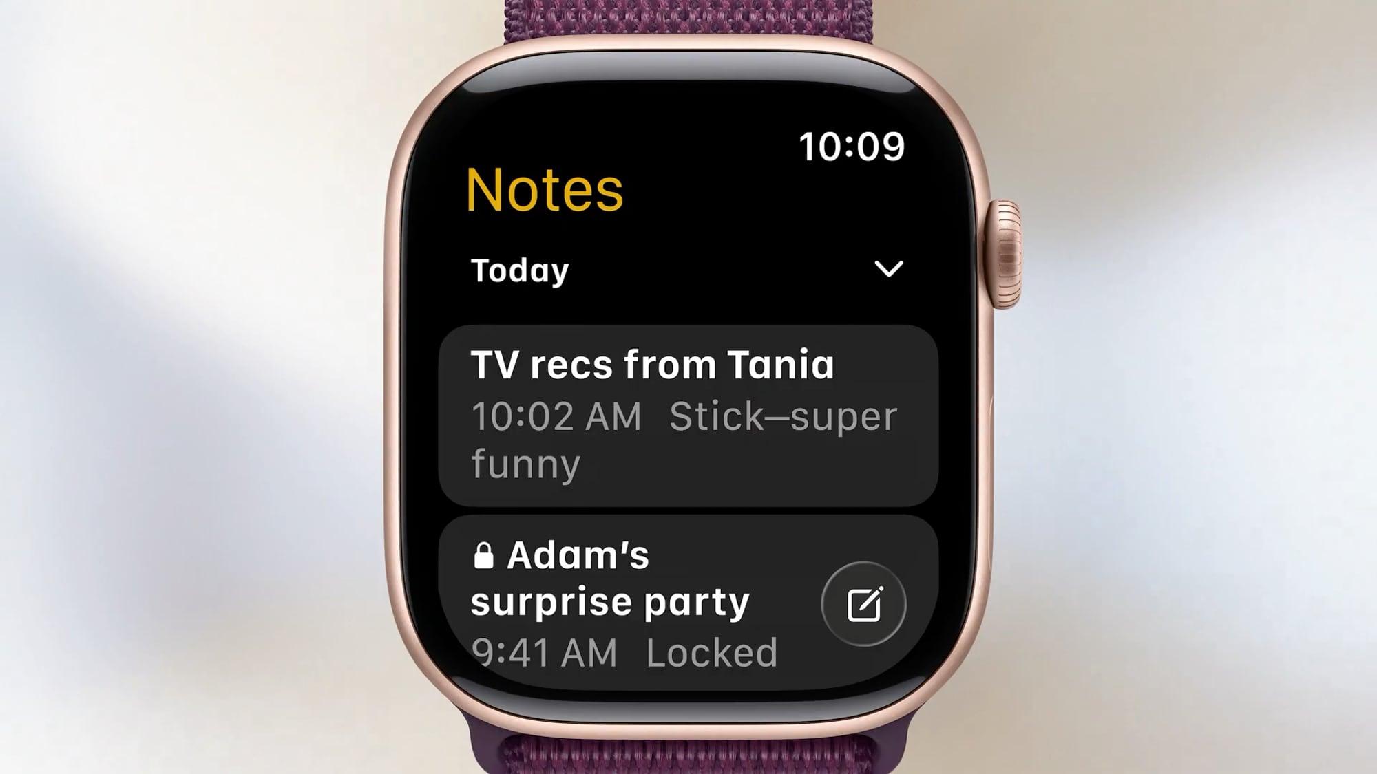 WWDC25 watchOS 26 Notes app
