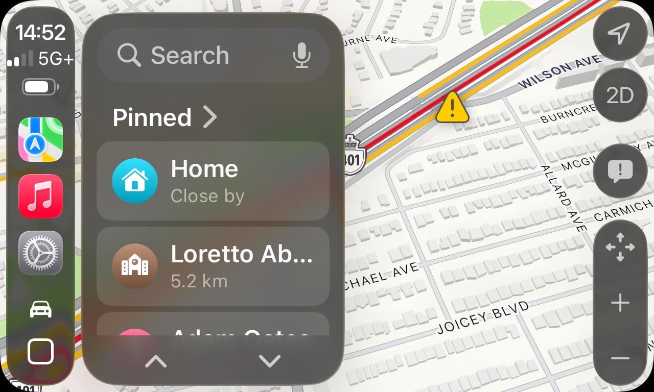 iOS 26 CarPlay Smart Display Zoom off Maps