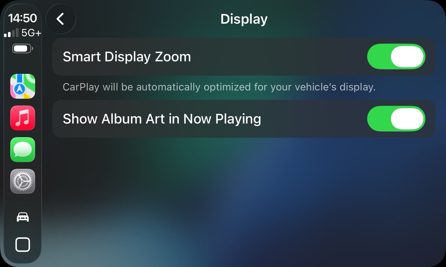 iOS 26 CarPlay Smart Display Zoom