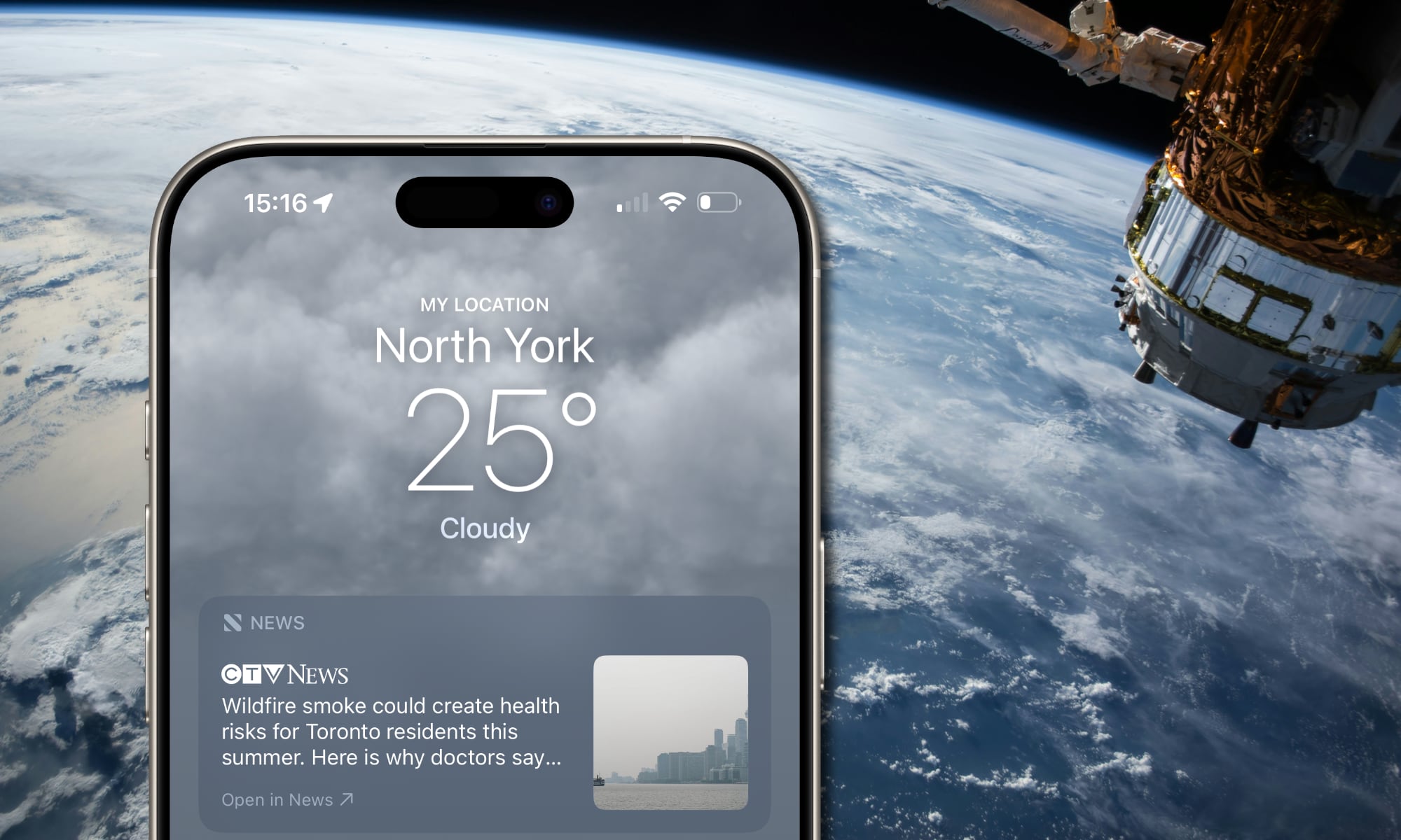 iOS 26 Satellite Weather hero