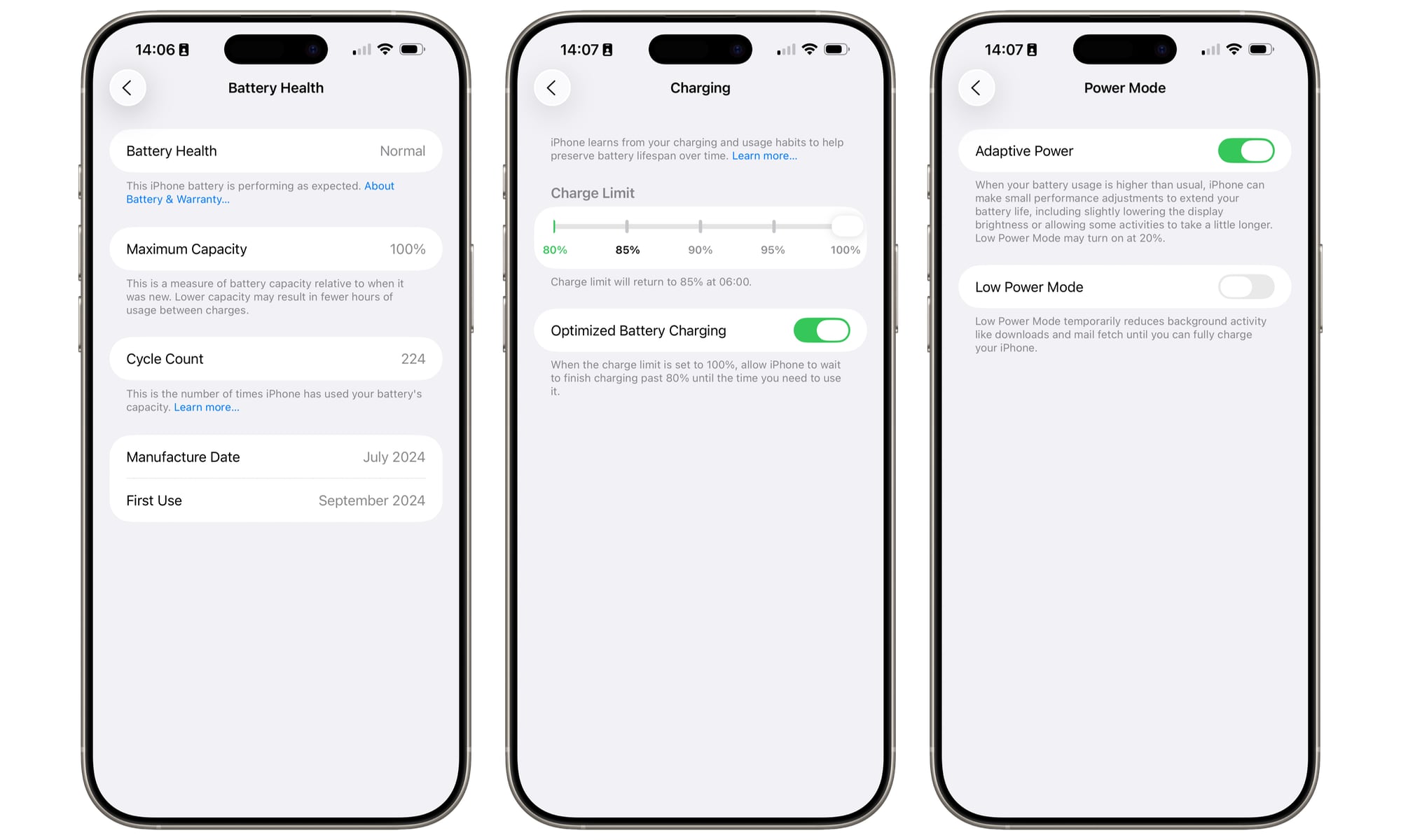 iOS 26 beta 1 Battery Settings