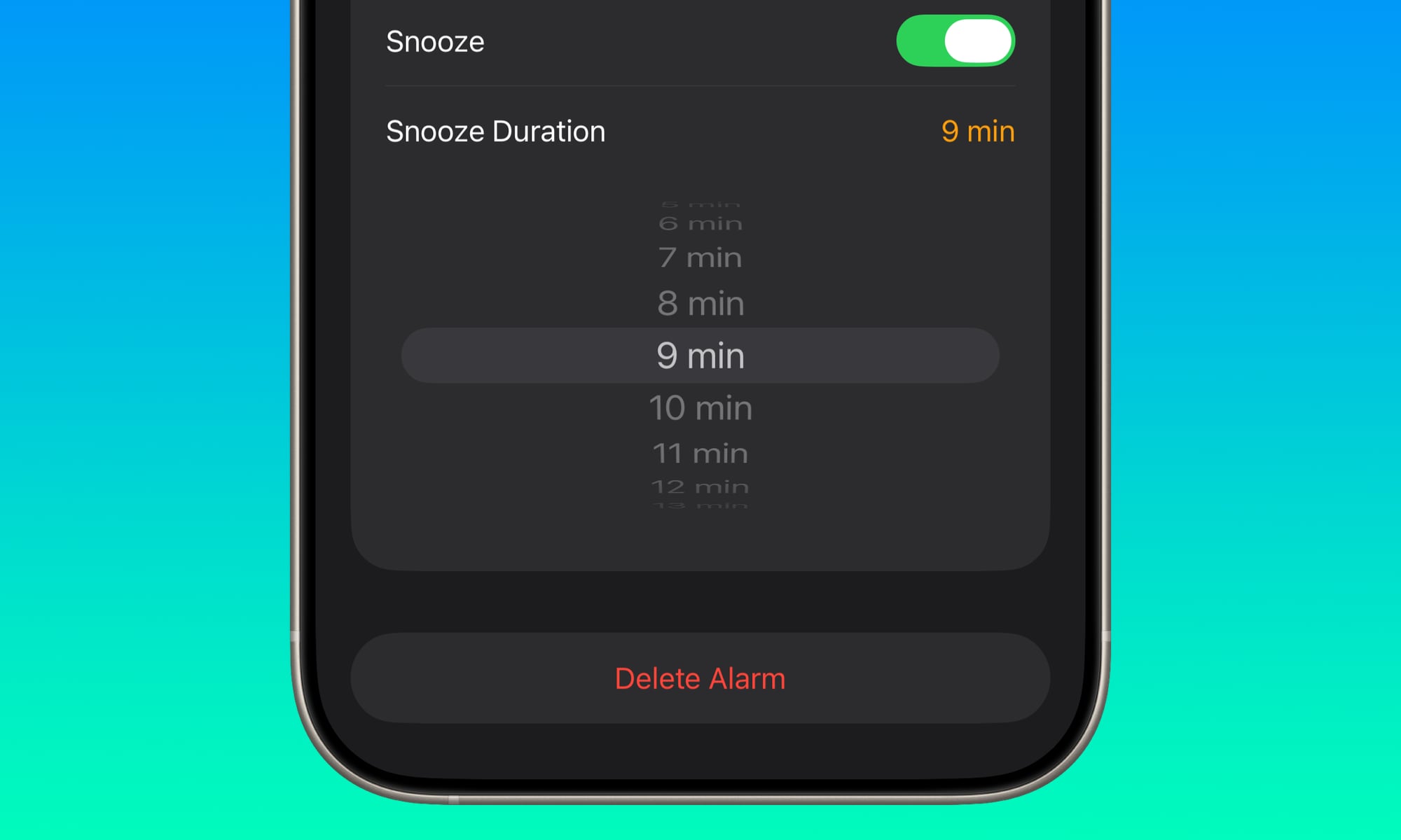 iOS 26 beta 1 Custom Snooze settings hero