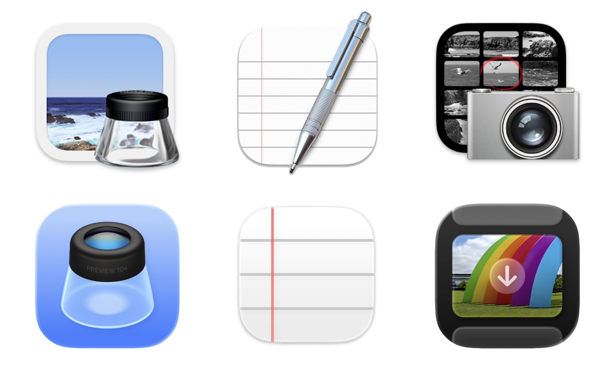 macOS Preview TextEdit Image Capture icons Sequoia vs Tahoe