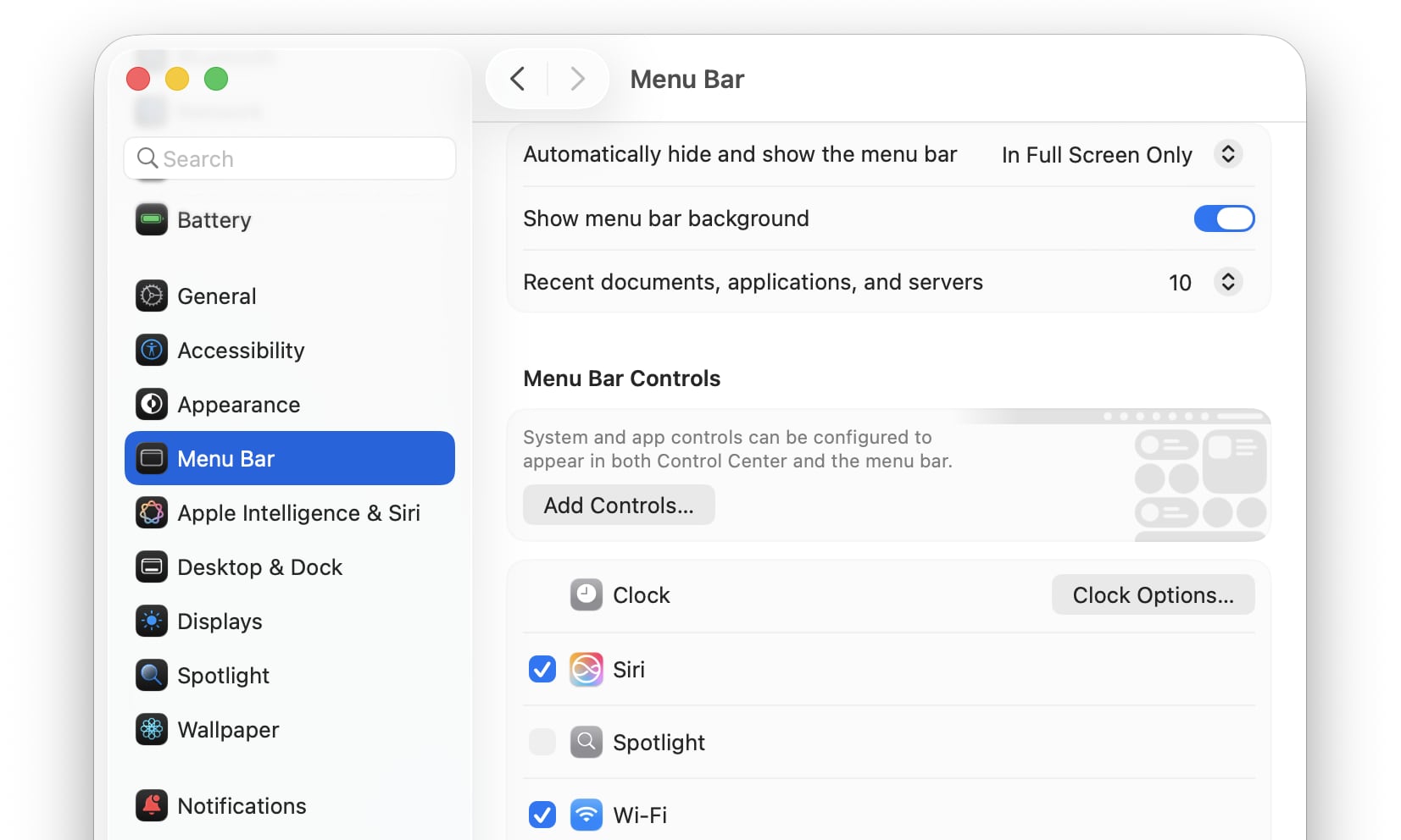 macOS Tahoe 26 Beta 2 show menu bar background