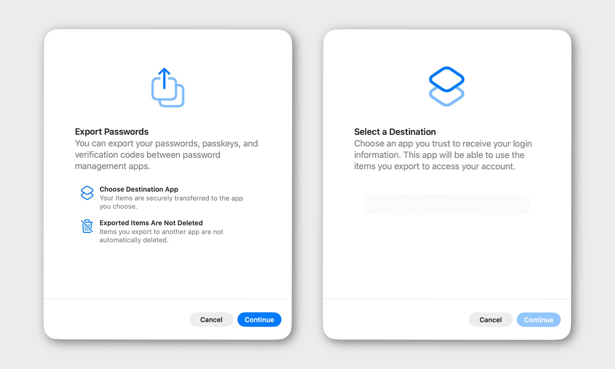 macOS Tahoe beta 1 Passkey Export