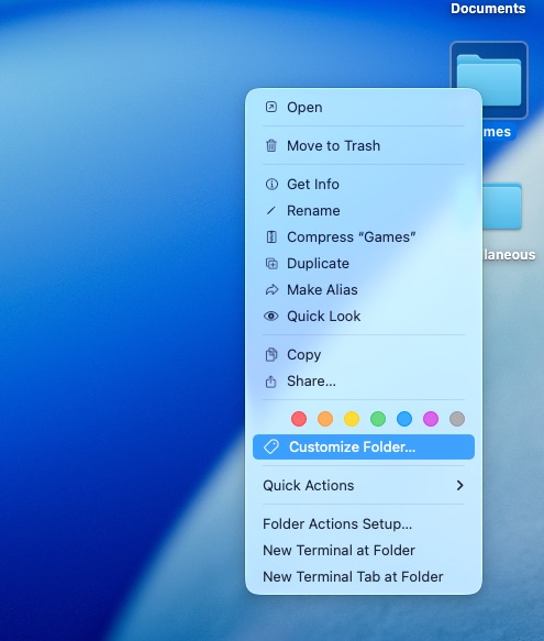 macOS Tahoe Customize Folders 1