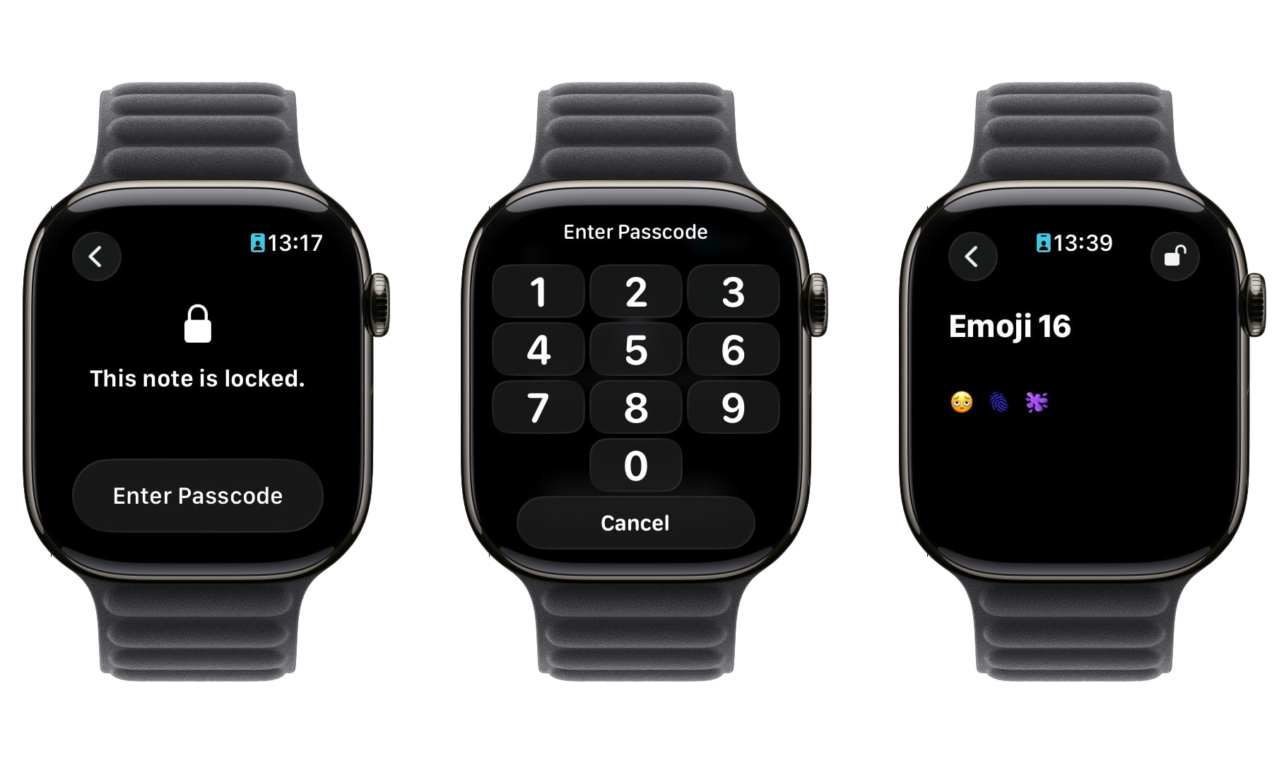 watchOS 26 beta 1 Notes app locked notes