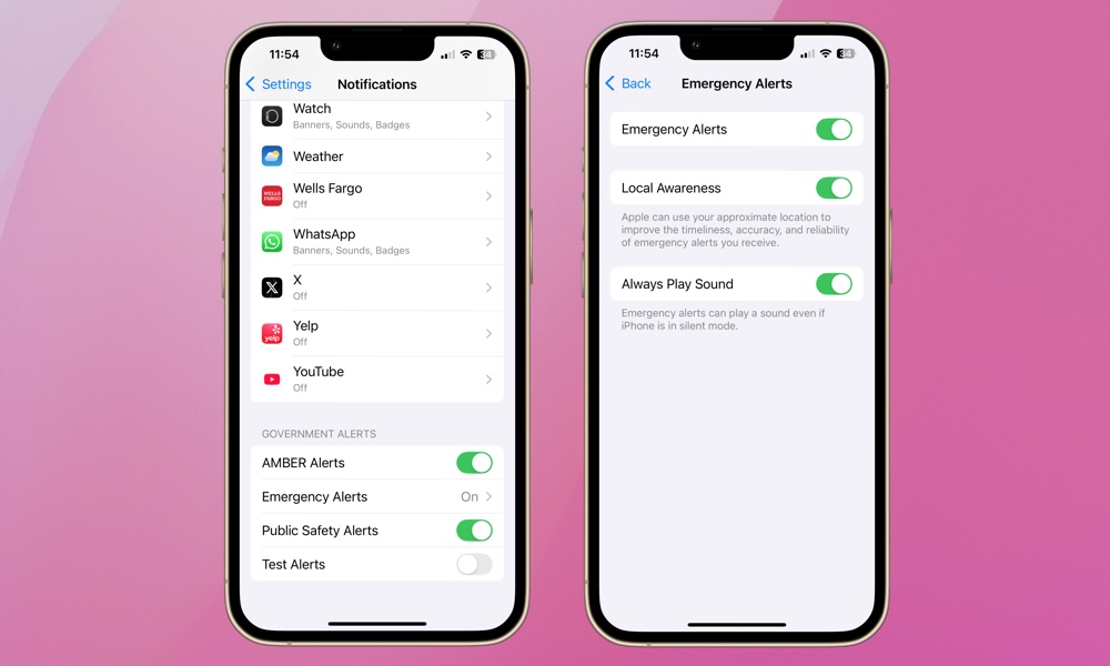 Emergency Alert Enable