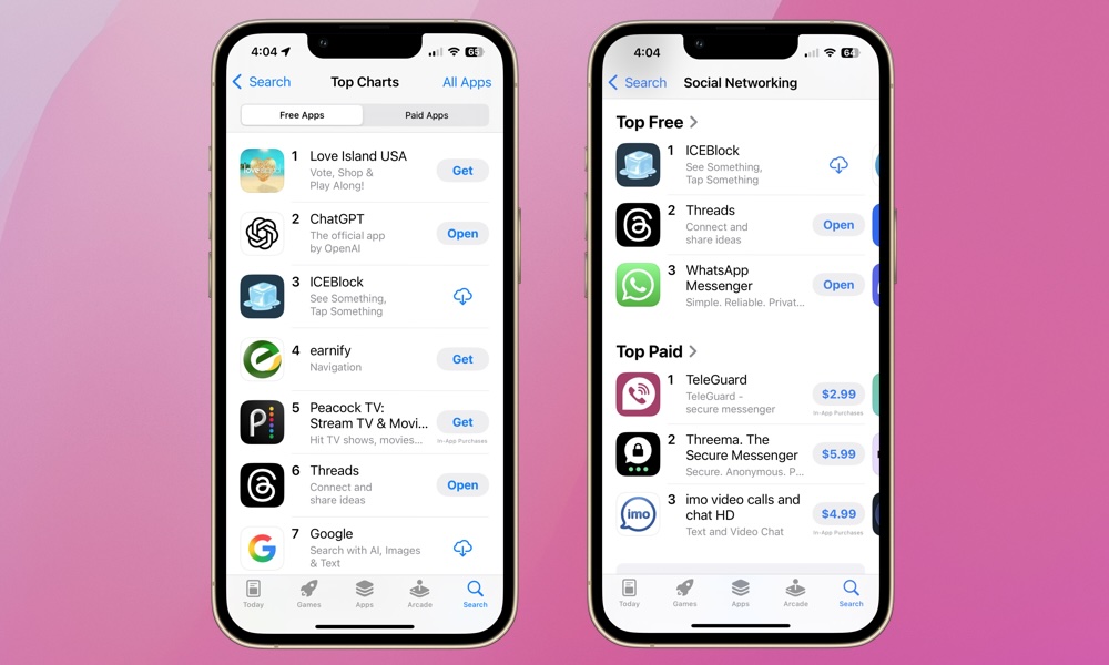 ICEBlock app store chart