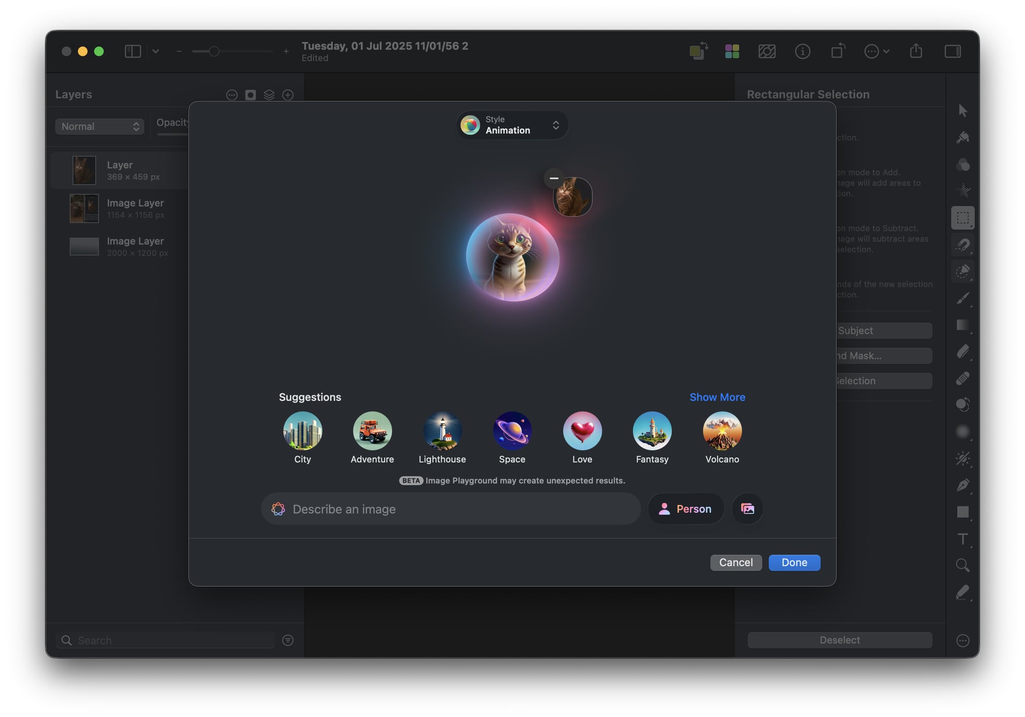 Pixelmator Pro 3.7 Image Playground