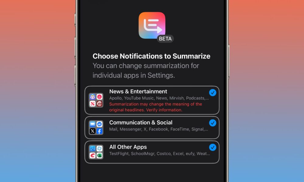 iOS 26 beta 4 notification summaries hero