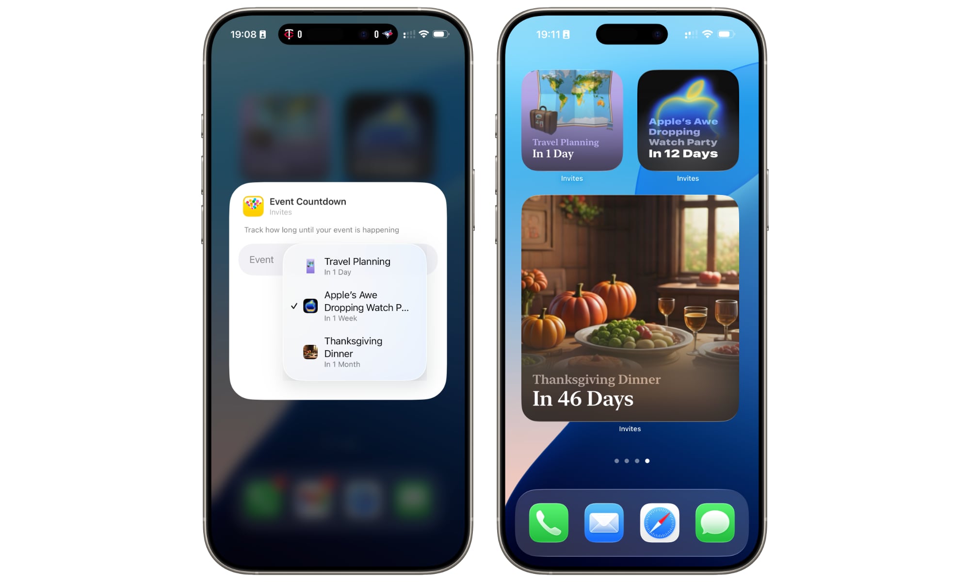 Apple Invites multiple widgets