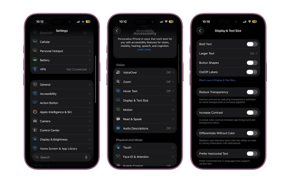 Disable Transparency iPhone iOS 26