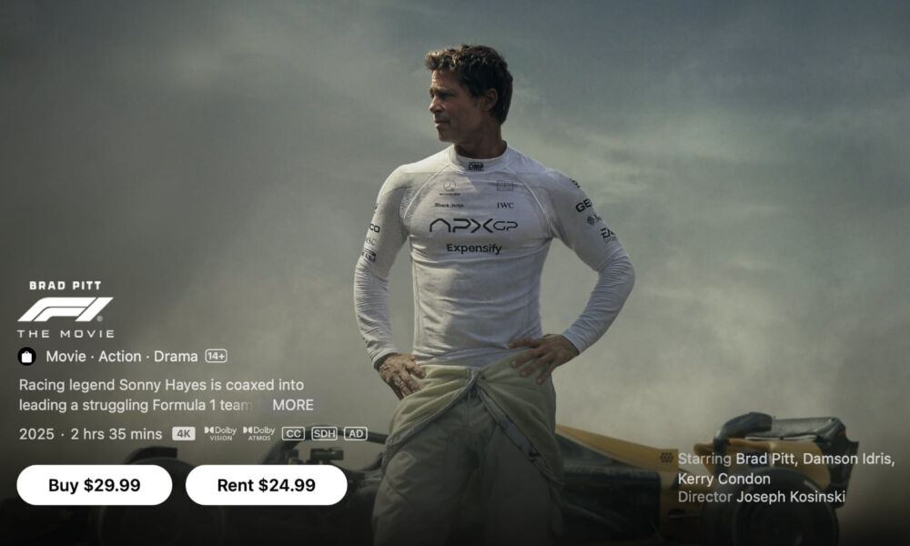 F1 The Movie PVOD buy or rent F1 The Movie PVOD buy or rent