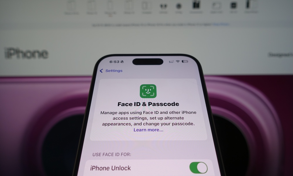 Kiel, SH, Germany, 9 Apr 2025: iPhone Face ID and Passcode Settings for Enhanced Security and Convenience in Device Access