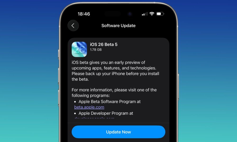 iOS 26 beta 5 hero