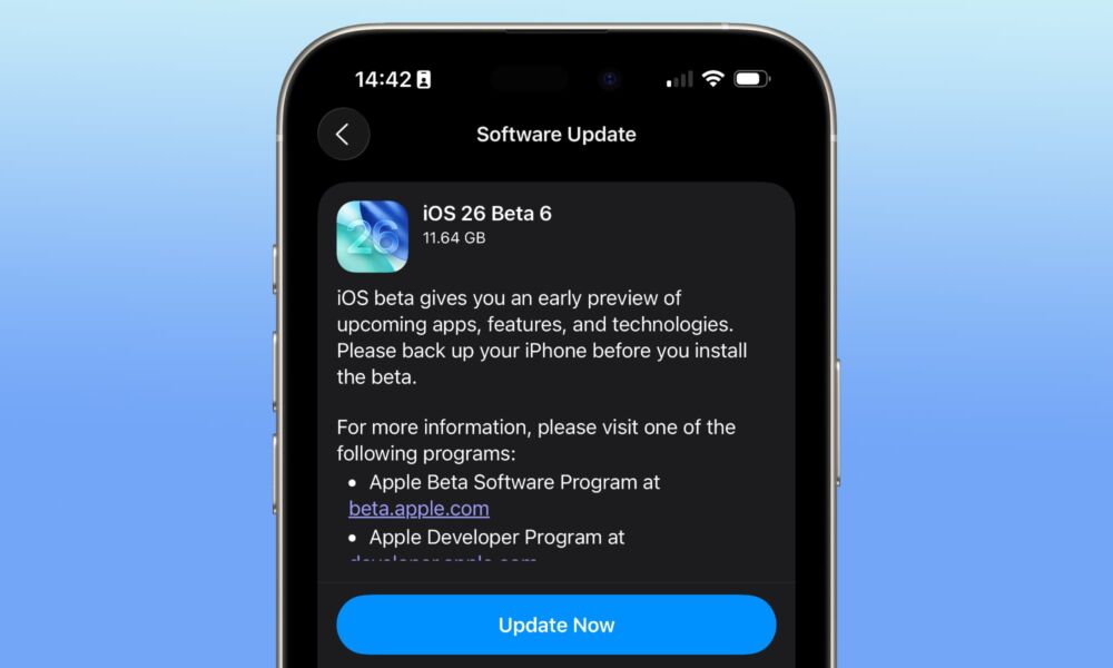 iOS 26 beta 6 hero
