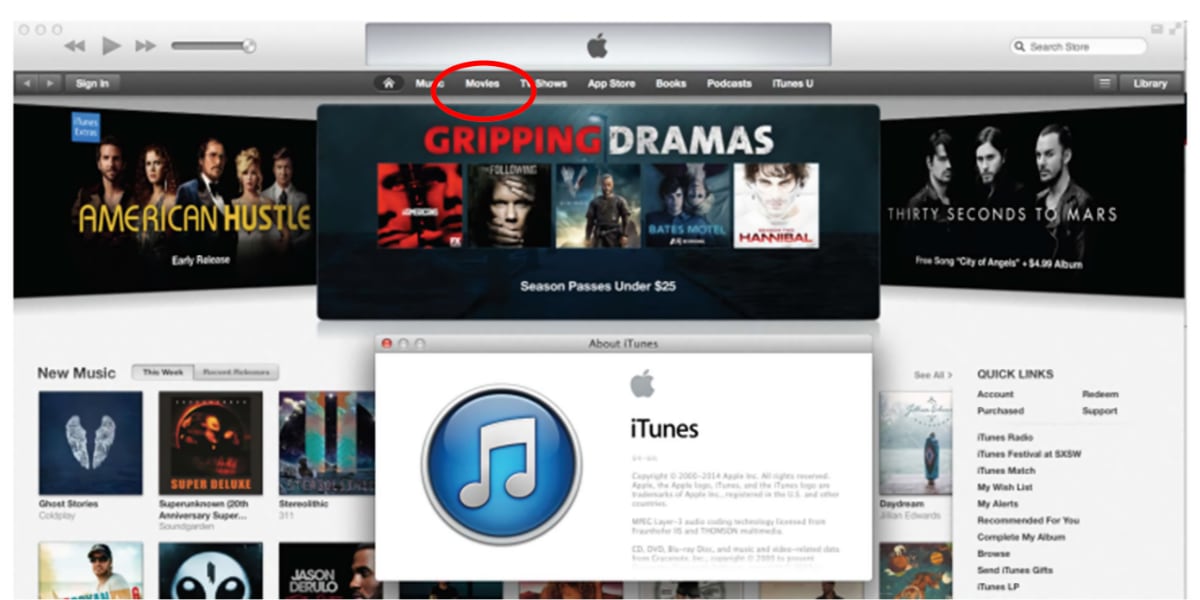 iTunes Specimen of Use USPTO