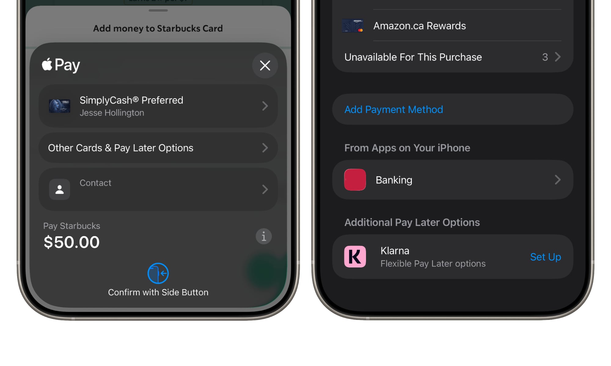 Apple Pay payment sheet pay later options