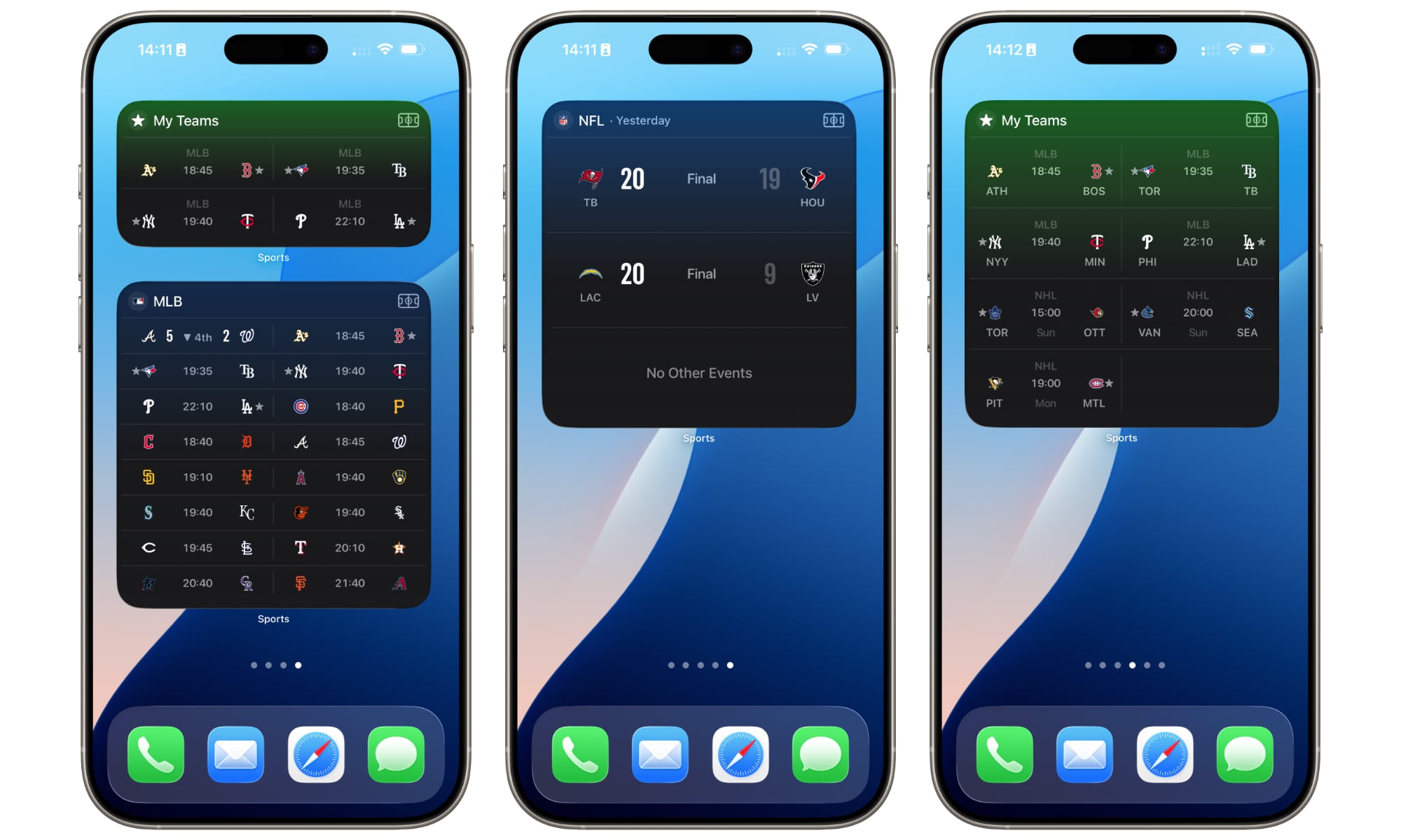 Apple Sports Widgets
