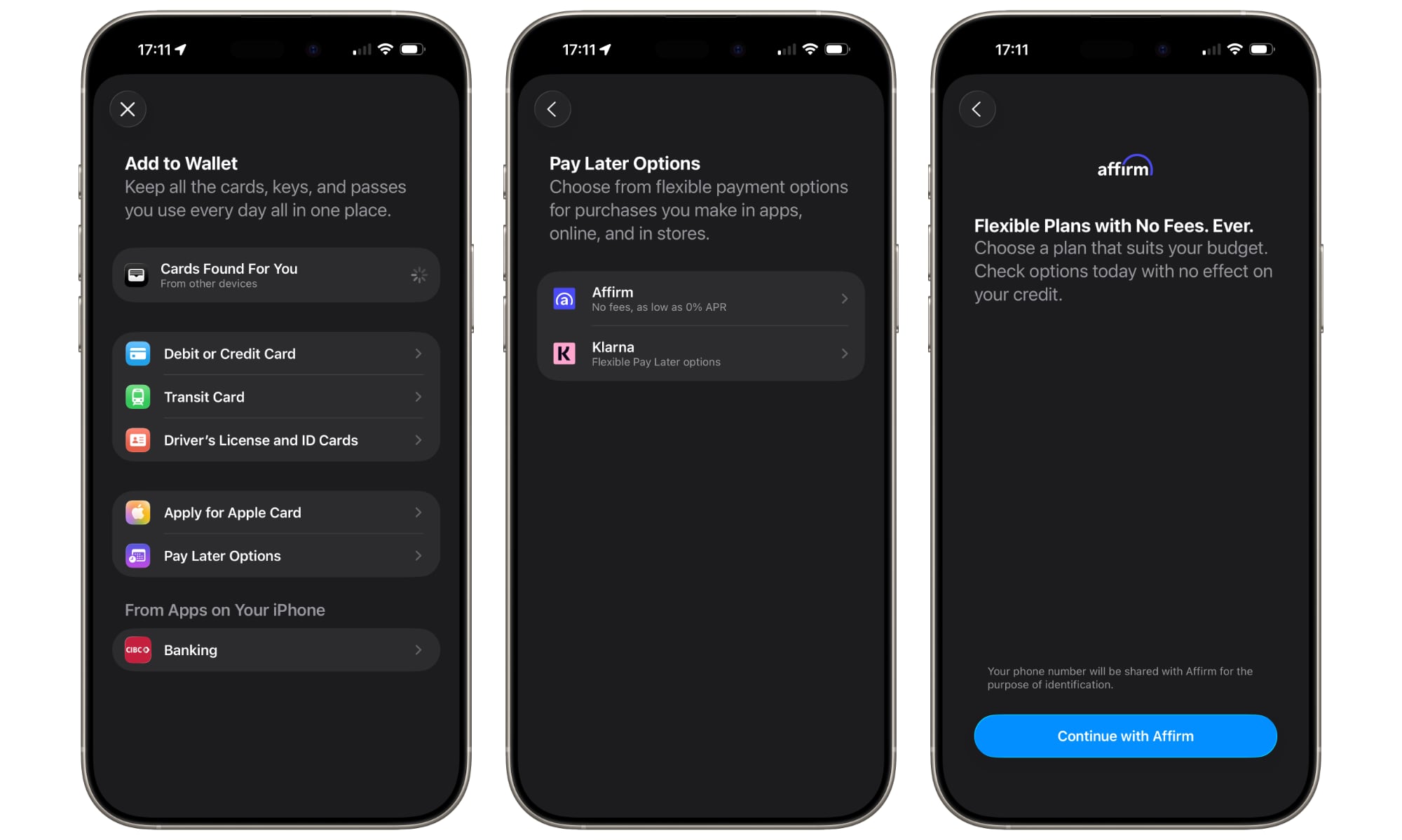 Apple Wallet Pay Later Options iOS 26