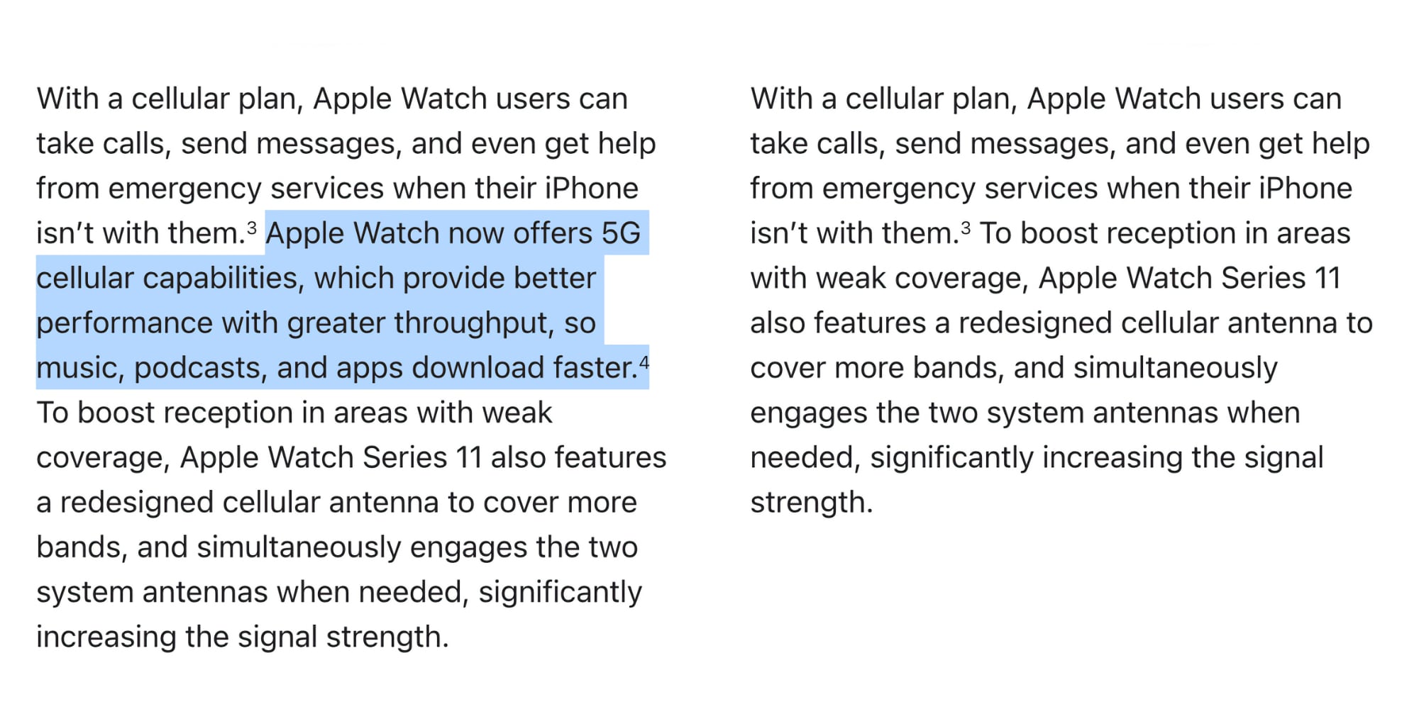 Apple Watch Series 11 announcement 5G us vs canada