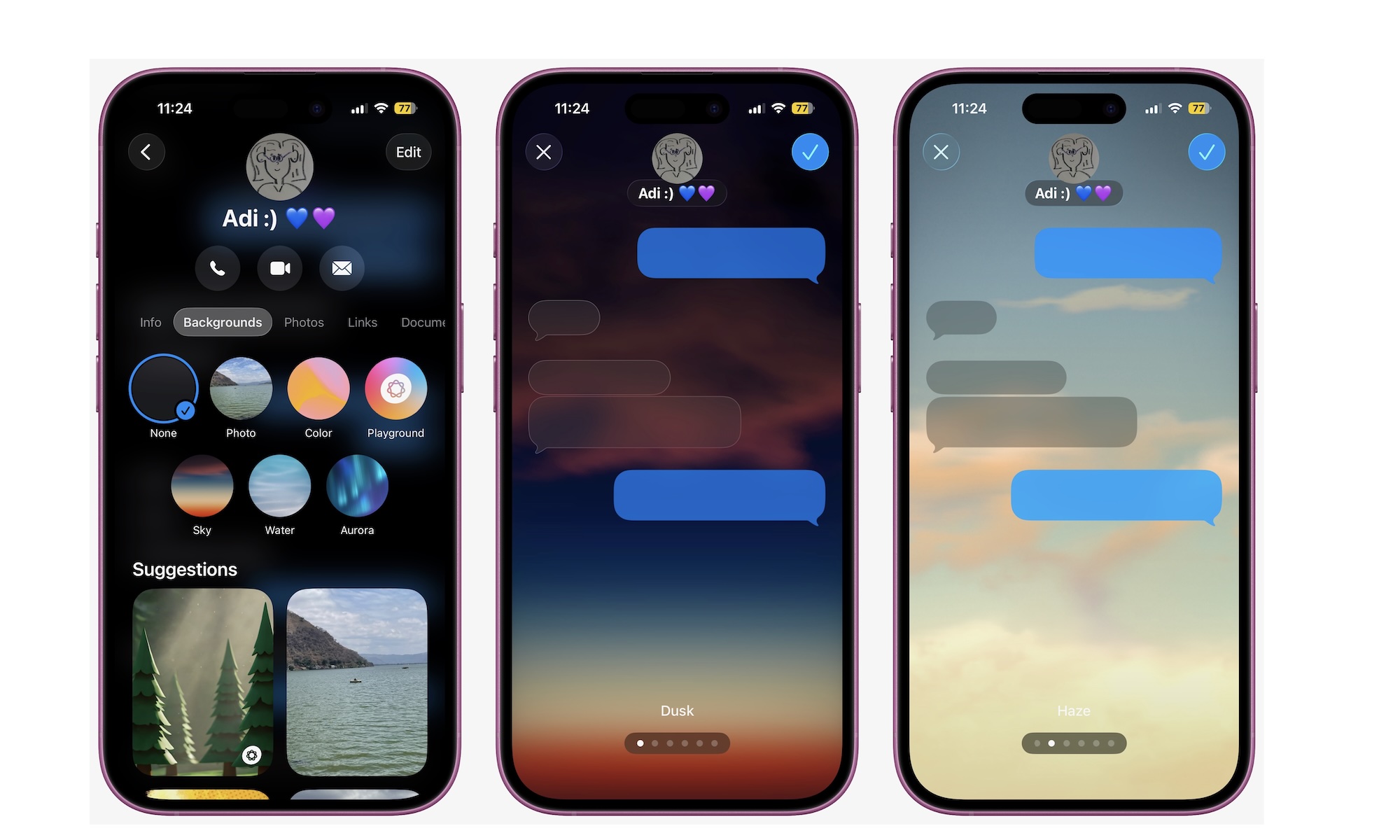 Change background in MEssages app iPhone iOS 26
