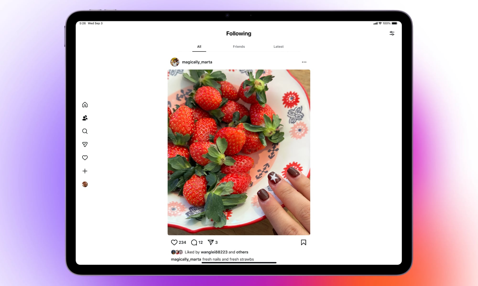 Instagram for iPad Following