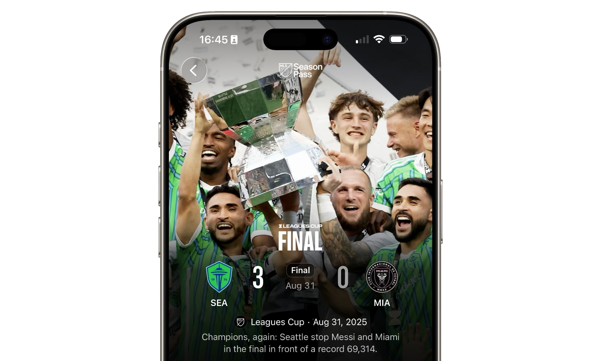 MLS Season Pass in TV app Sept 2025