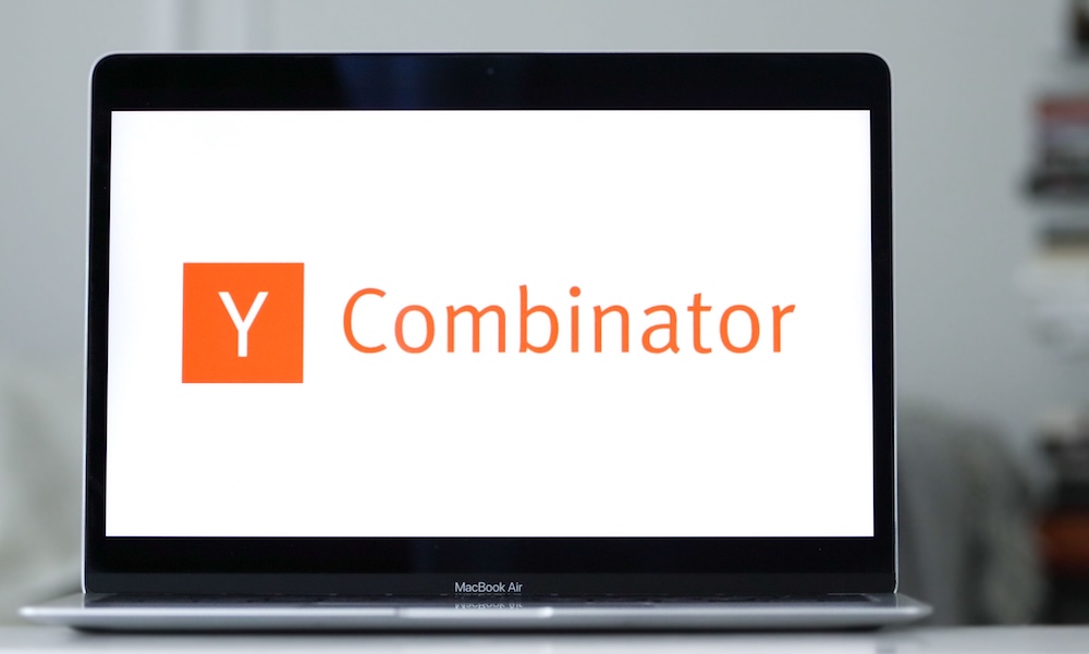 Logo of Y Combinator, one of the world's most prominent startup incubators, displayed on laptop