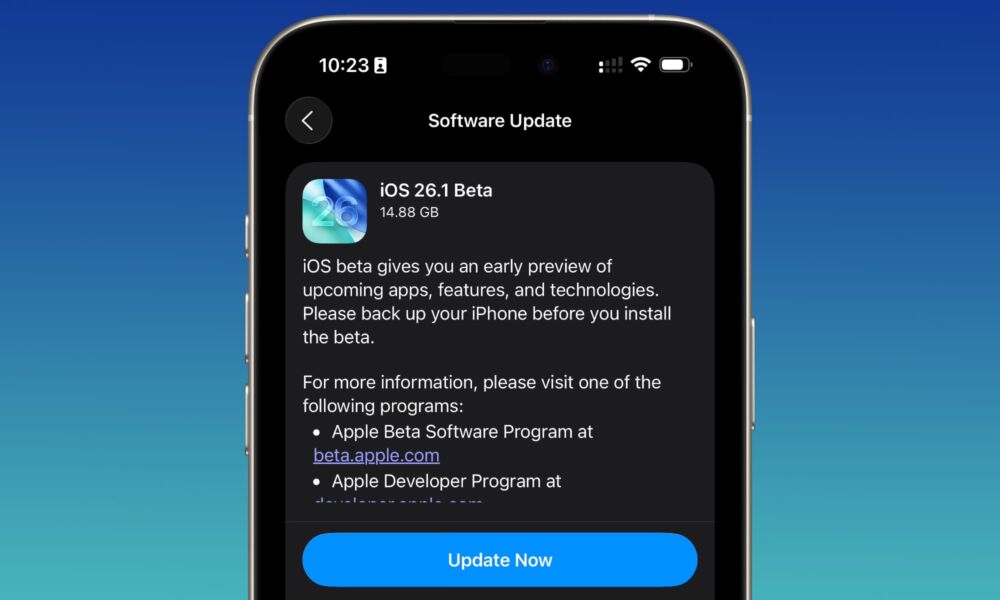 iOS 26.1 beta 1 hero