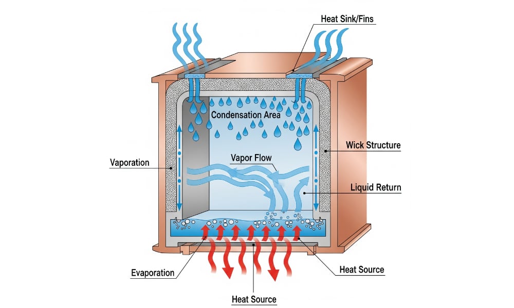 vapor chamber cooling diagram