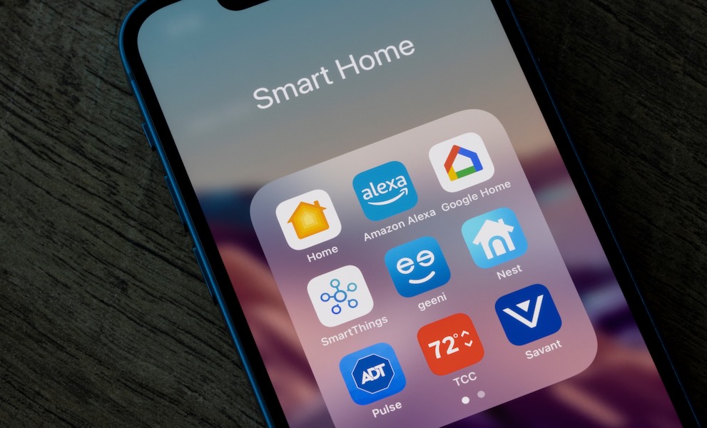 Portland, OR, USA Dec 12, 2021: Assorted smart home apps are seen on an iPhone Apple Home, Amazon Alexa, Google Home, SmartThings, Geeni, Nest, ADT Pulse, Honeywell Total Connect Comfort, Savant.