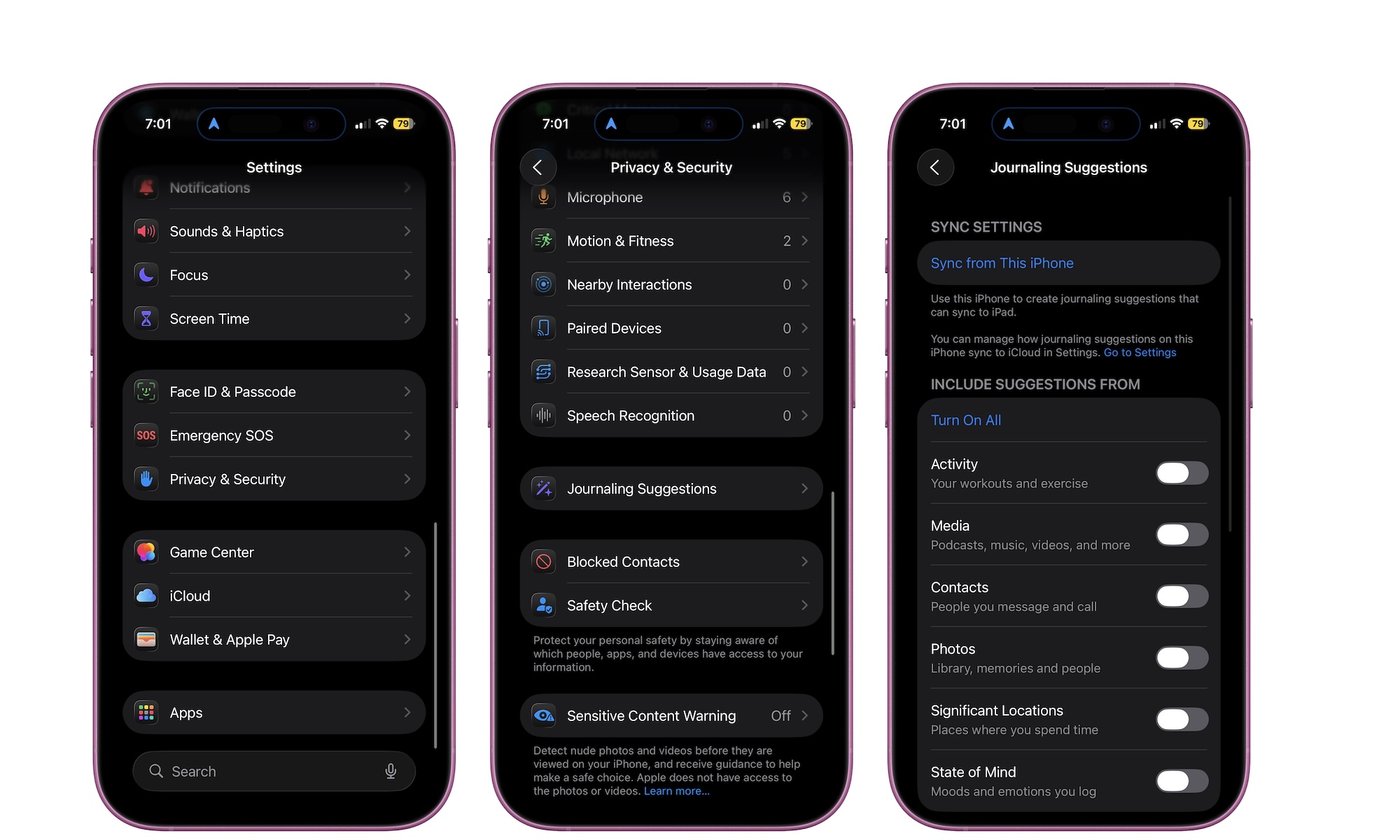 Journaling Suggestions iPhone