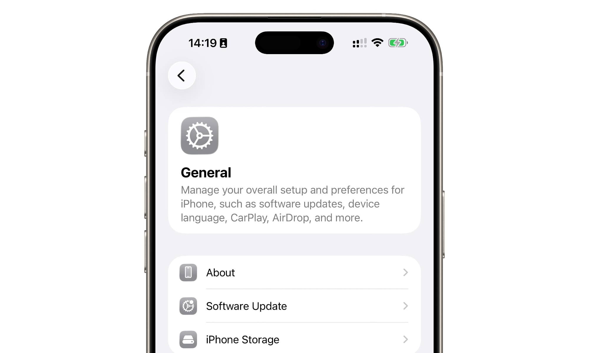 iOS 26.1 beta 2 left justified settings cards