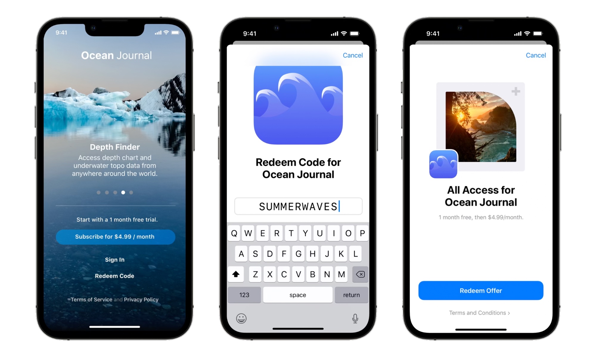 in app purchase subscription offer codes