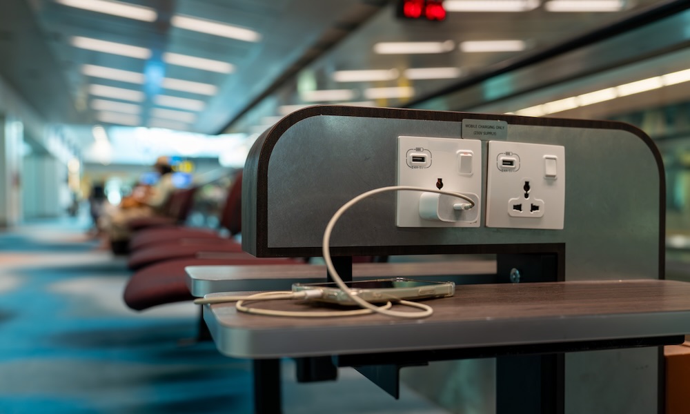 public iphone charging station