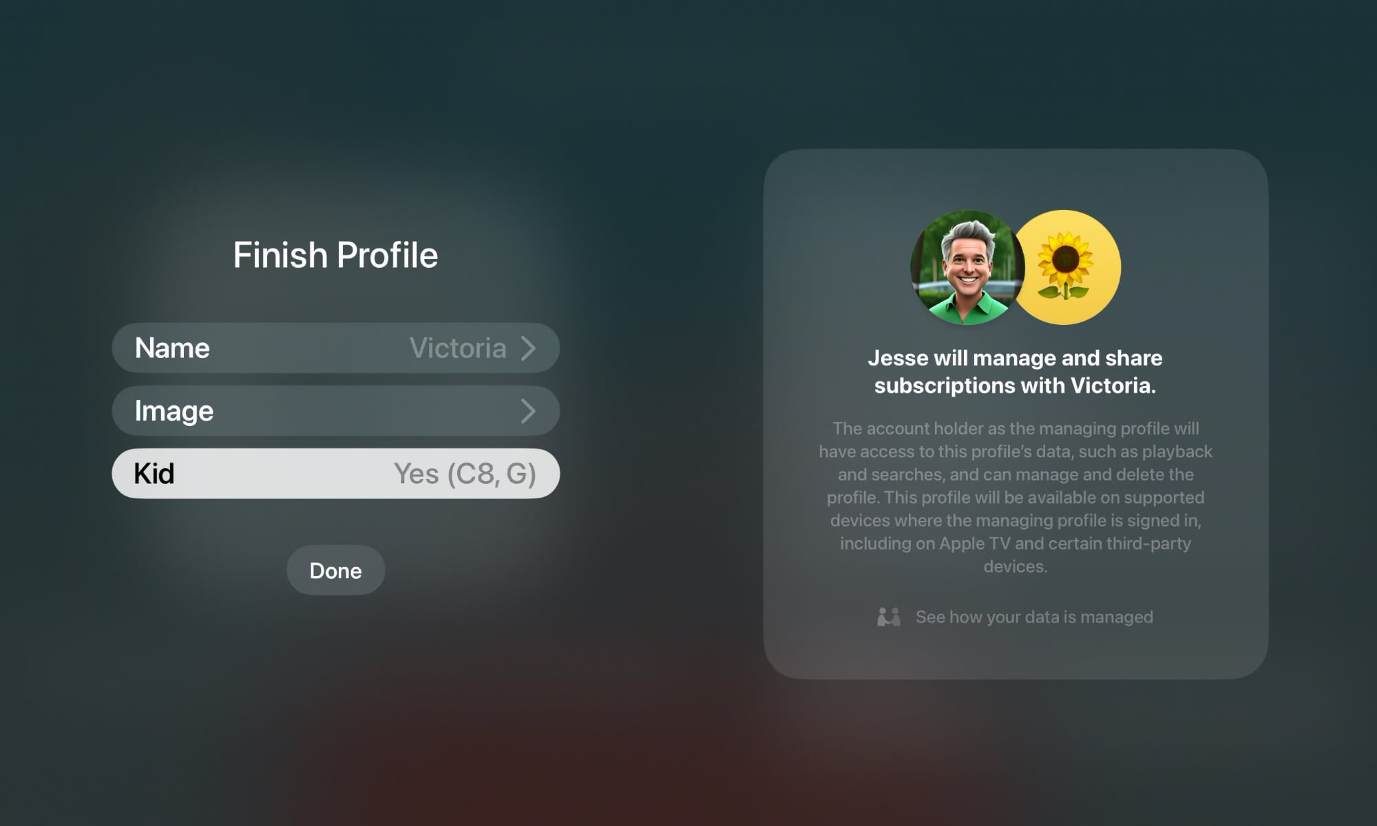 Apple TV tvOS 26.2 Create Kids Profile