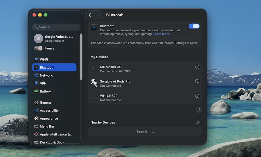Bluetooth Settings on Mac